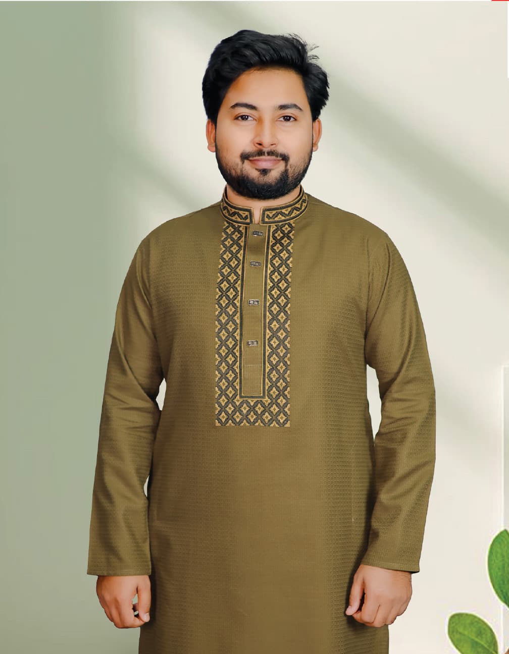 অলিভ কালার পাঞ্জাবী Code:20 - Image 1