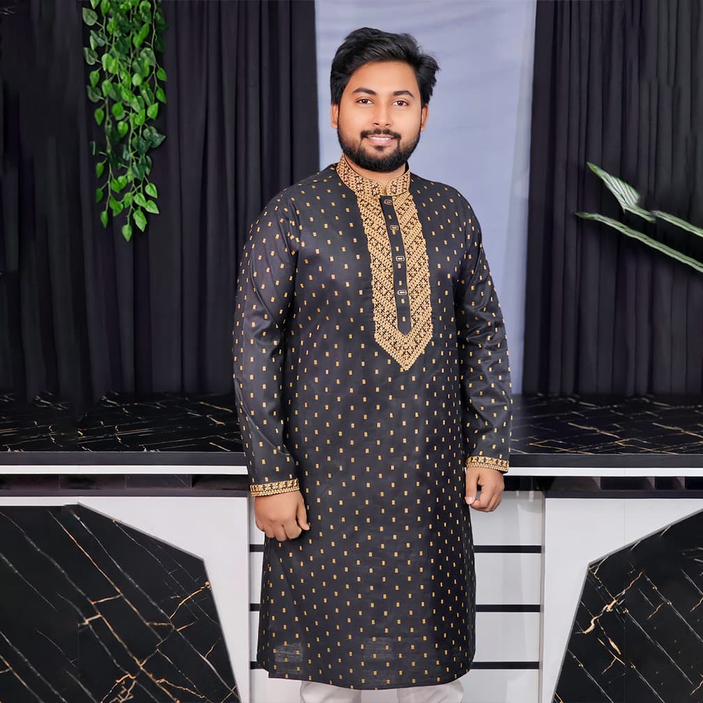 কালো কালার পাঞ্জাবী Code:239 - Image 2