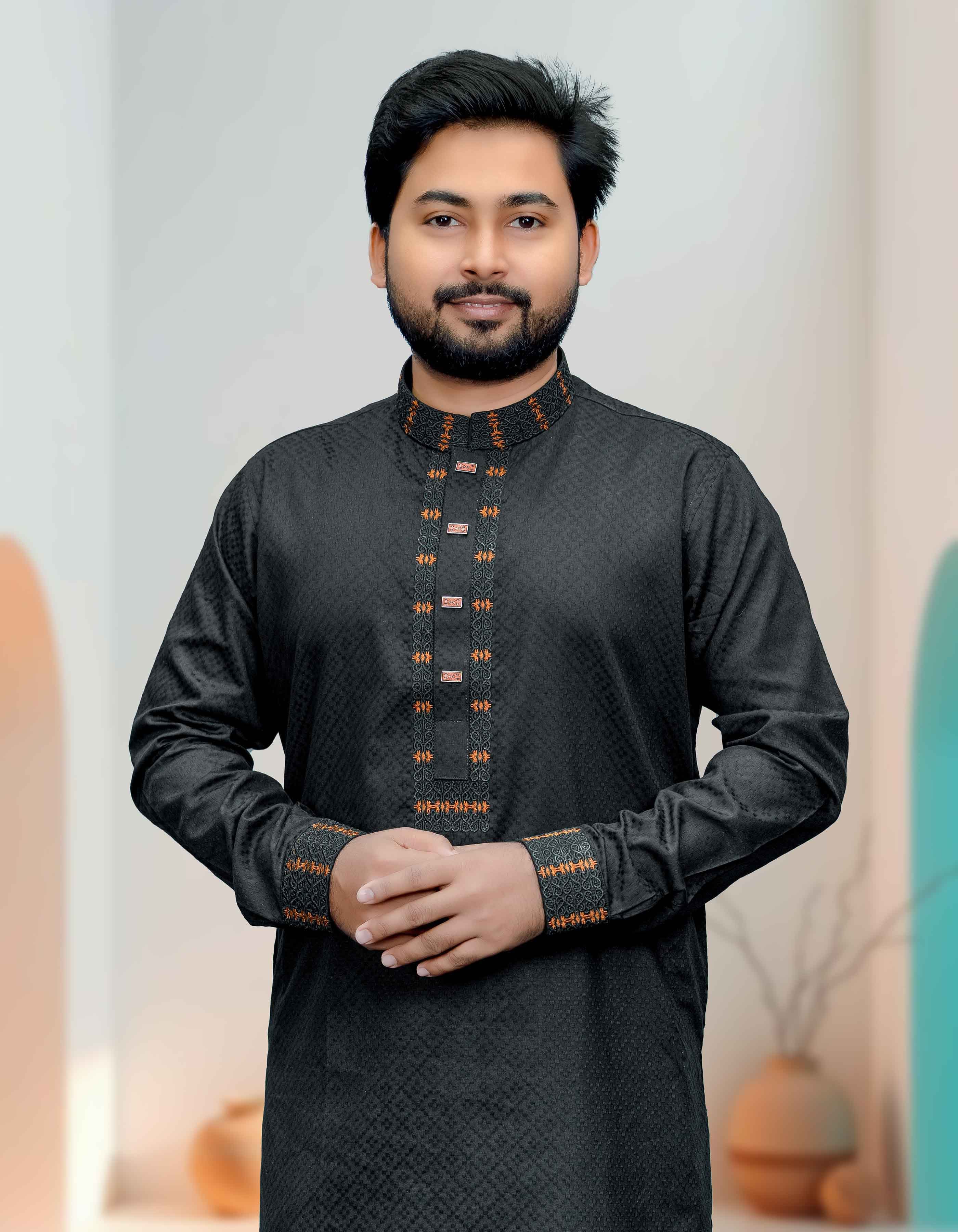 কালো কালার পাঞ্জাবী Code:13 - Image 2